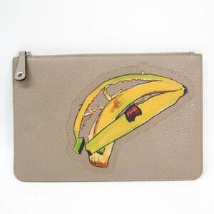 Fendi Leather Banana Envelope Clutch